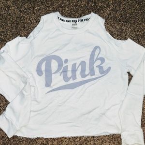 Cold shoulder white crop top